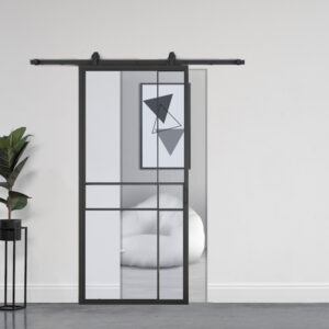 Stalen schuifdeur Luxury (HELDER GLAS) + Systeem