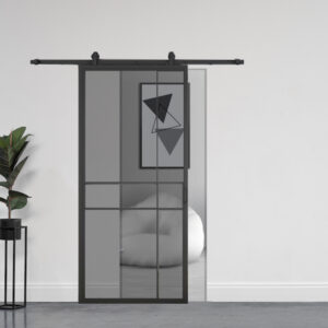Stalen schuifdeur Luxury (ROOKGLAS) + Systeem